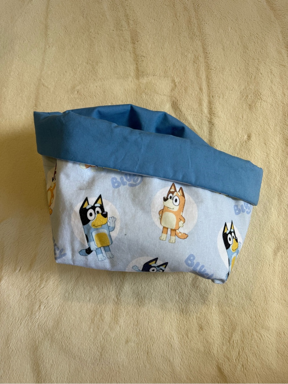 Bluey Handmade Fabric Storage Tote